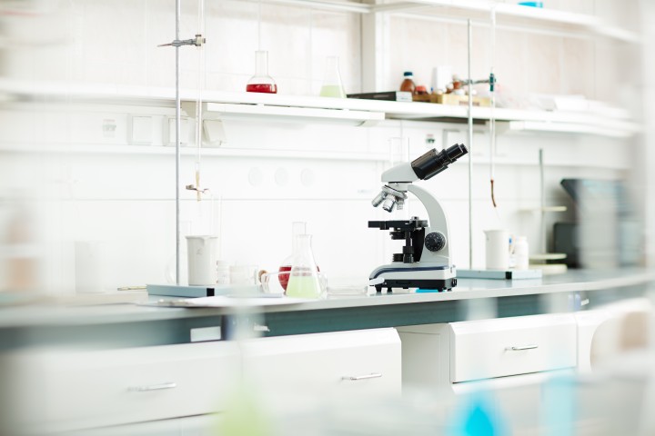 Lab equipment on a clean work surface